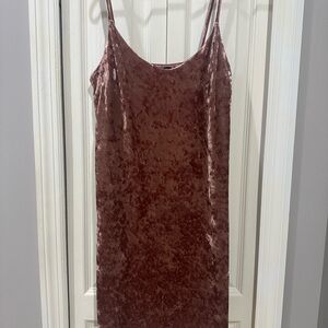 Forever 21 Tight Fit Velvet Slip Mini Dress Dark Pink